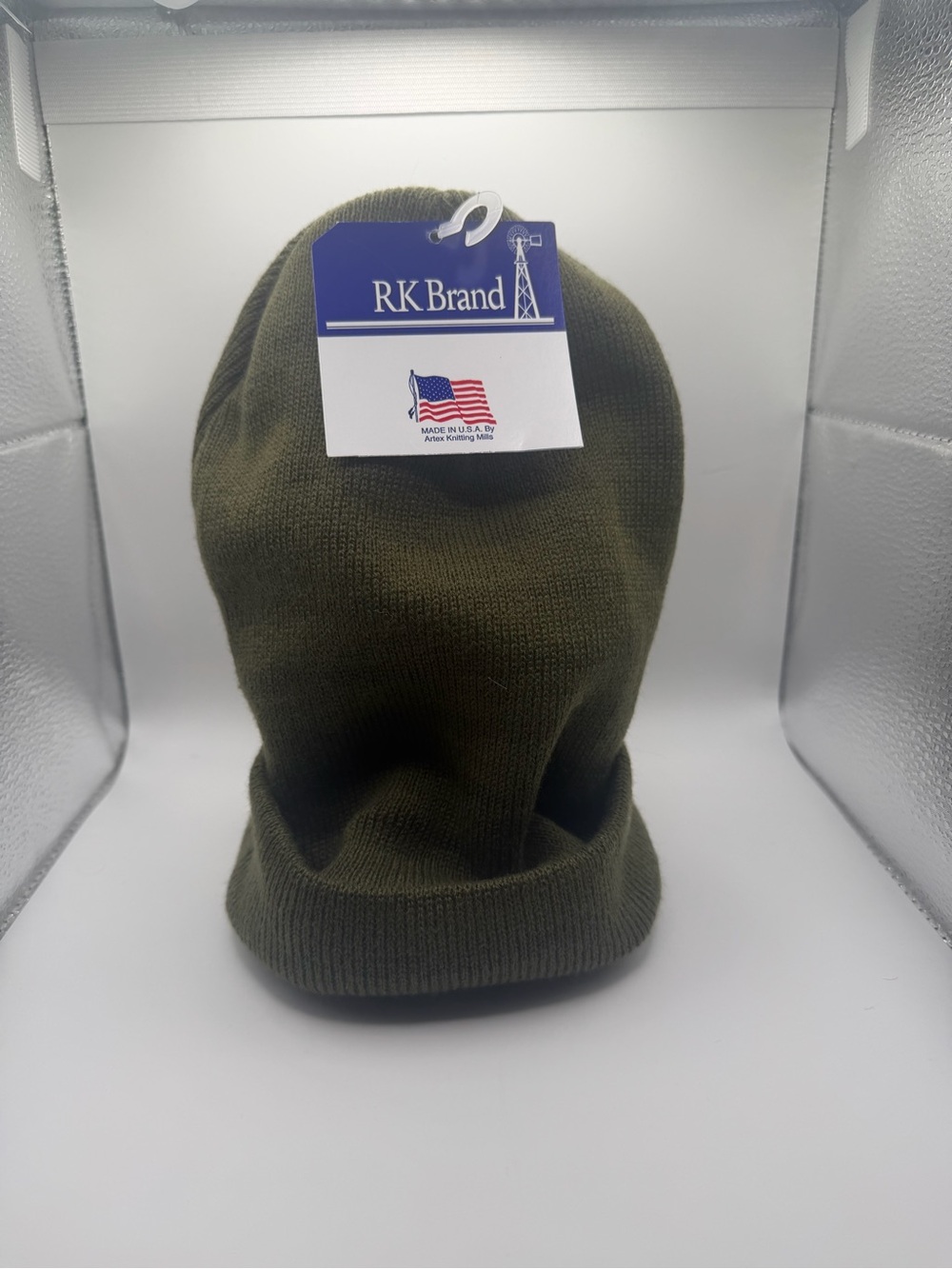 RK Brand Olive Green Knit Beanie Hat